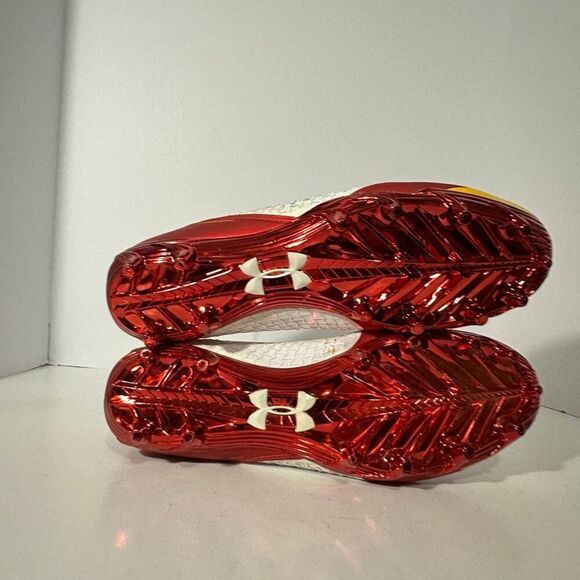 Under Armour Highlight 2 MC Knit Men’s Football Cleats Red, White, & Yellow Colo - Picture 12 of 15